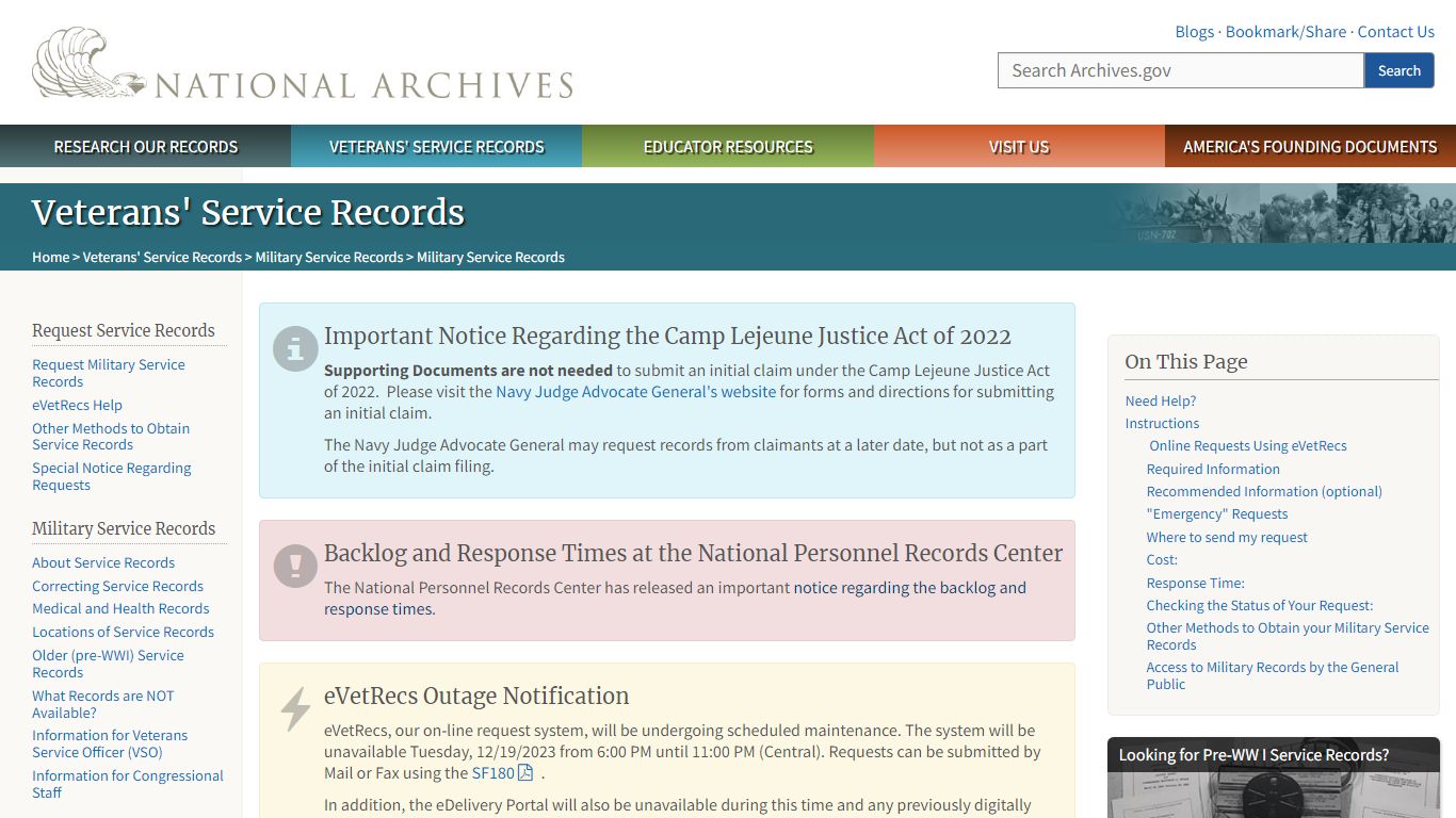 Military Service Records | National Archives